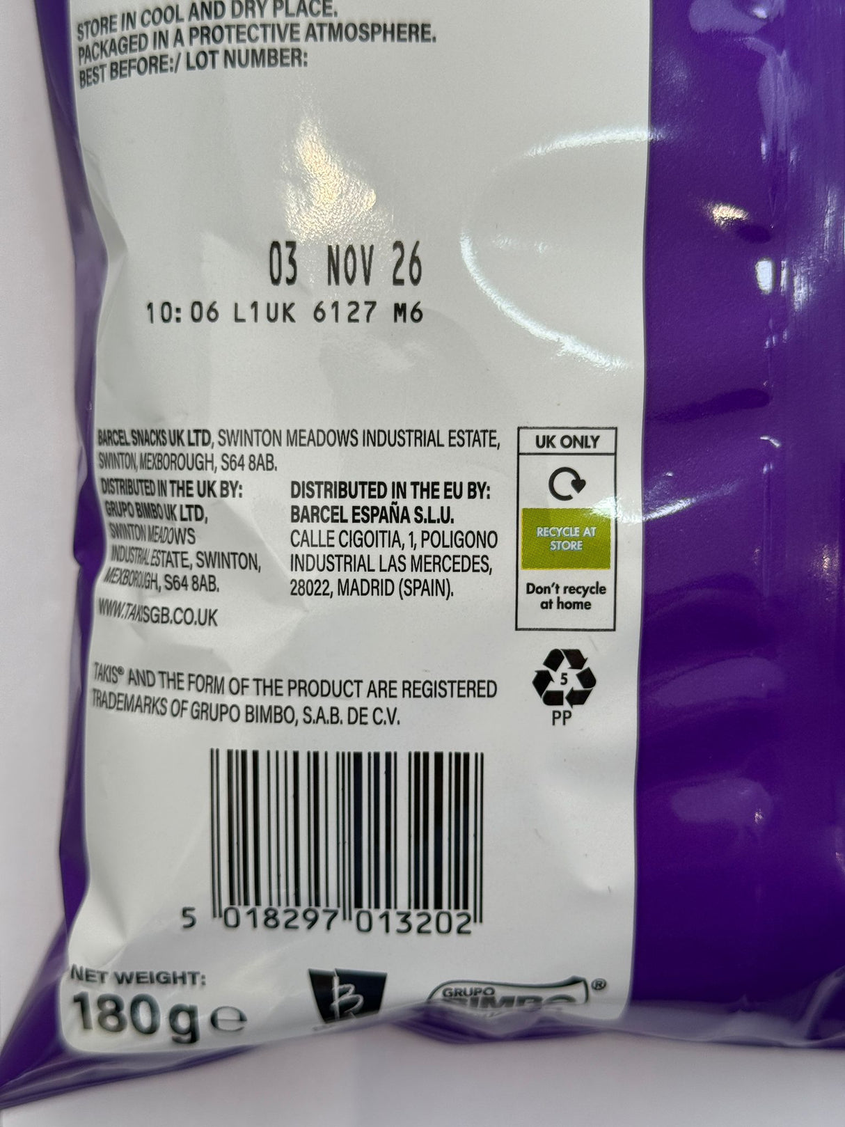 Takis Intense Nacho Zero Heat Cheese Flavour Fried Maize Snack 180g