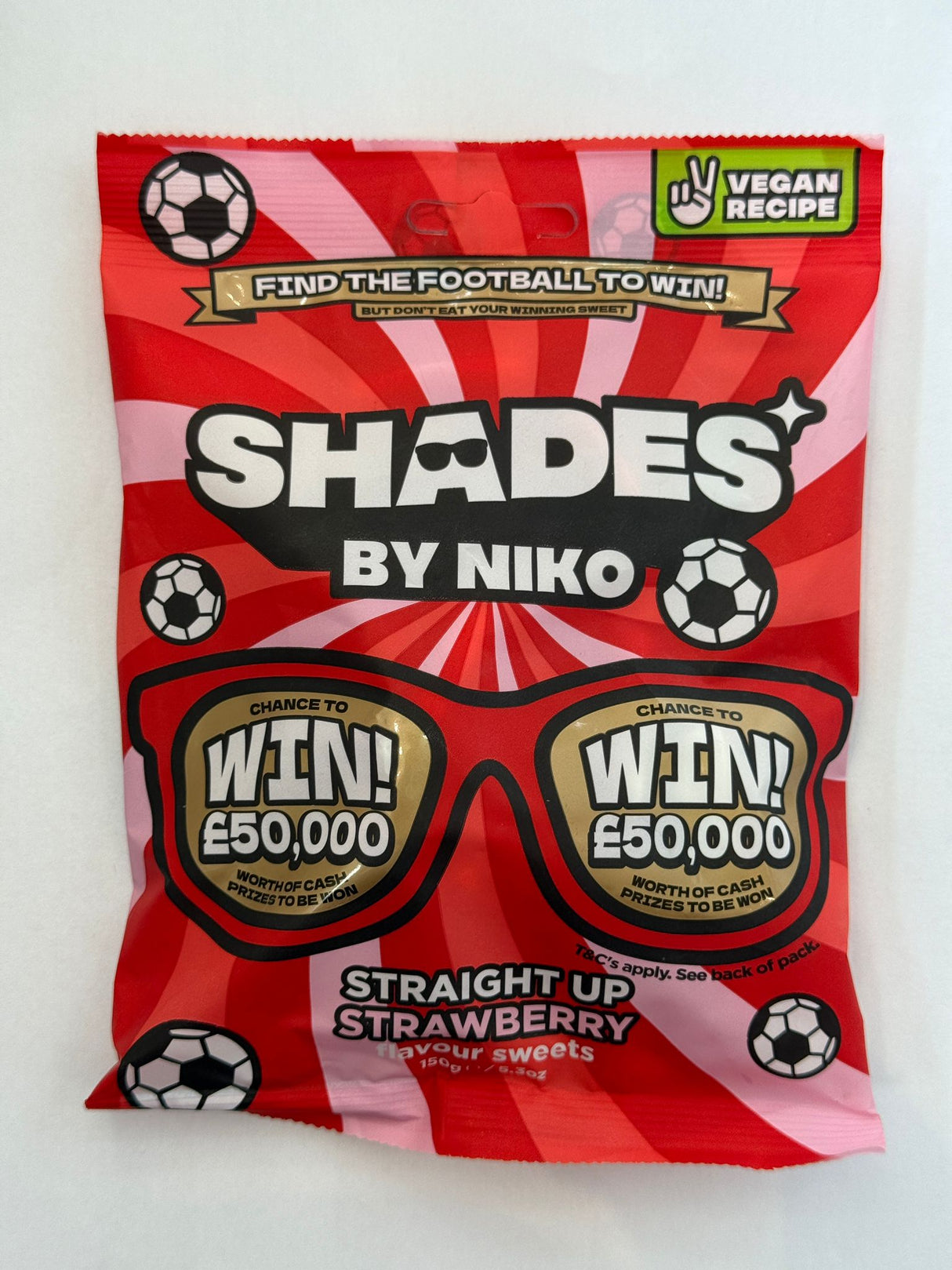 Shades by Niko Straight Up Strawberry Flavour Sweets 150g