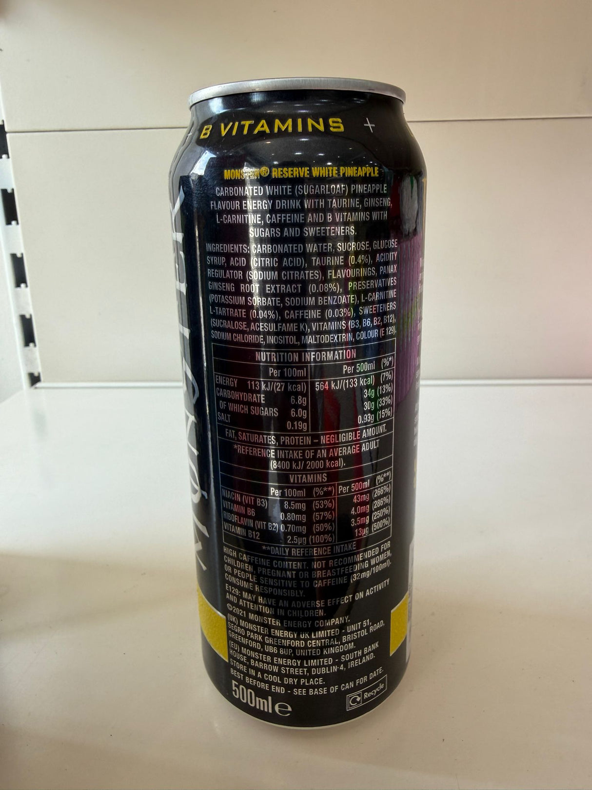 Monster Reserve White Pineapple Energy Drink 500ml