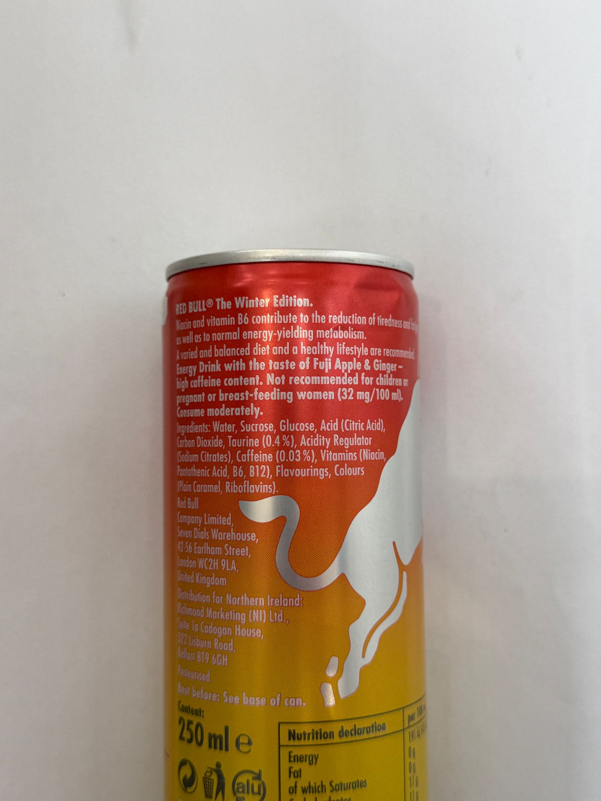 Red Bull Winter Edition Fuji Apple and Ginger Energy Drink 250ml