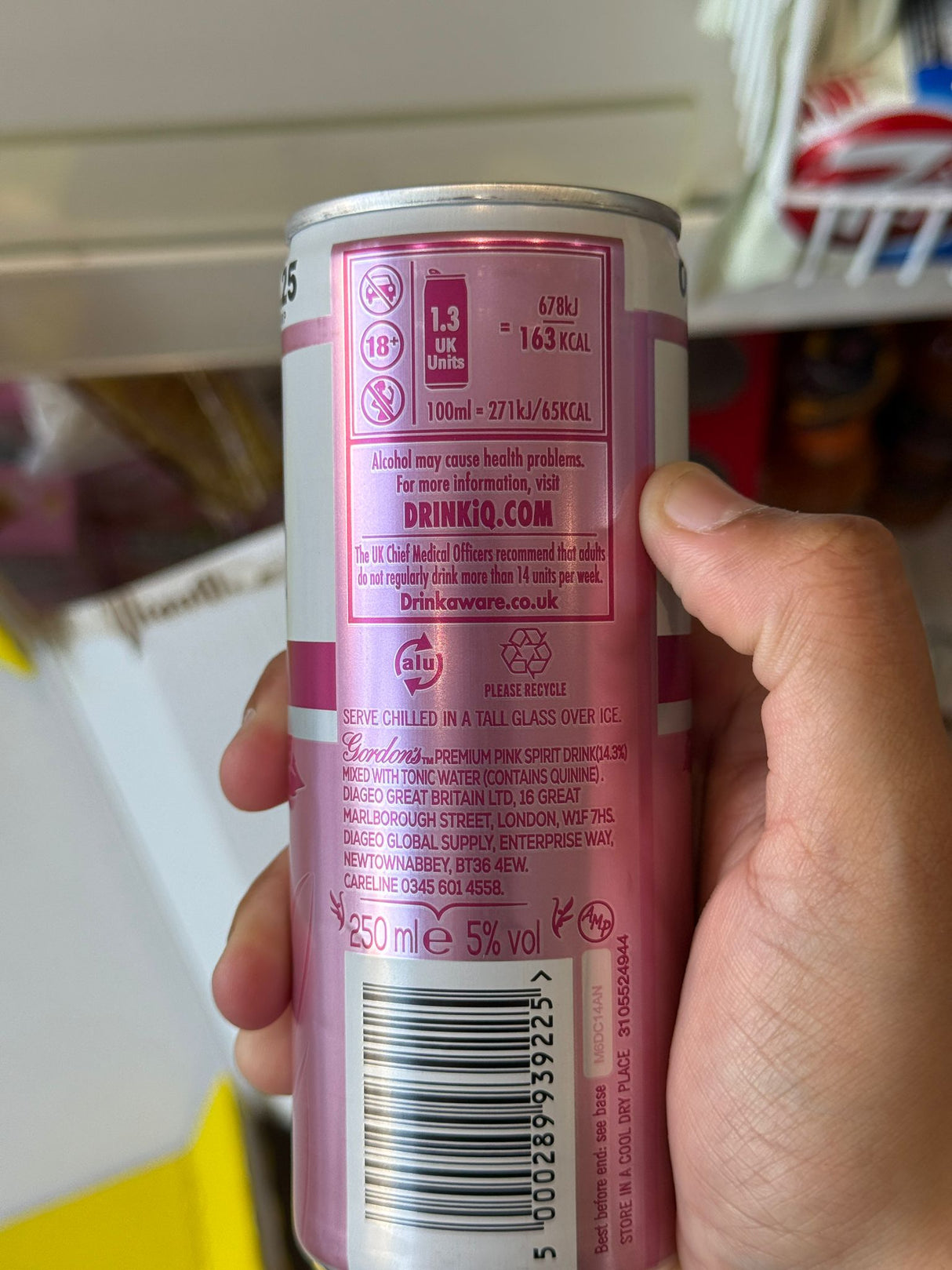 Gordon's Premium Pink Pink & Tonic 250ml Can