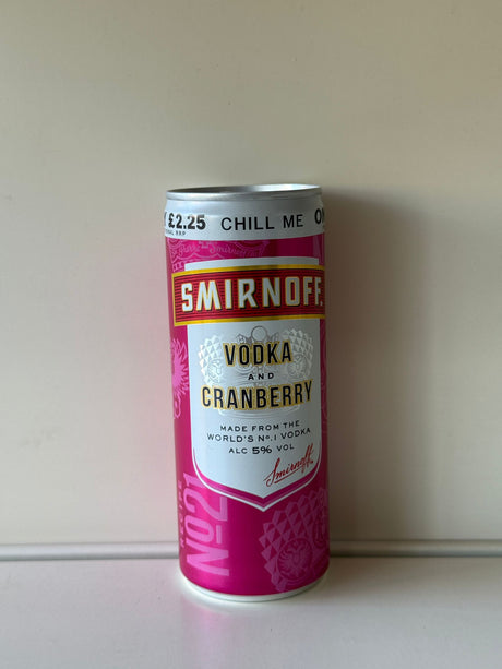 Smirnoff Vodka and Cranberry 250ml Can