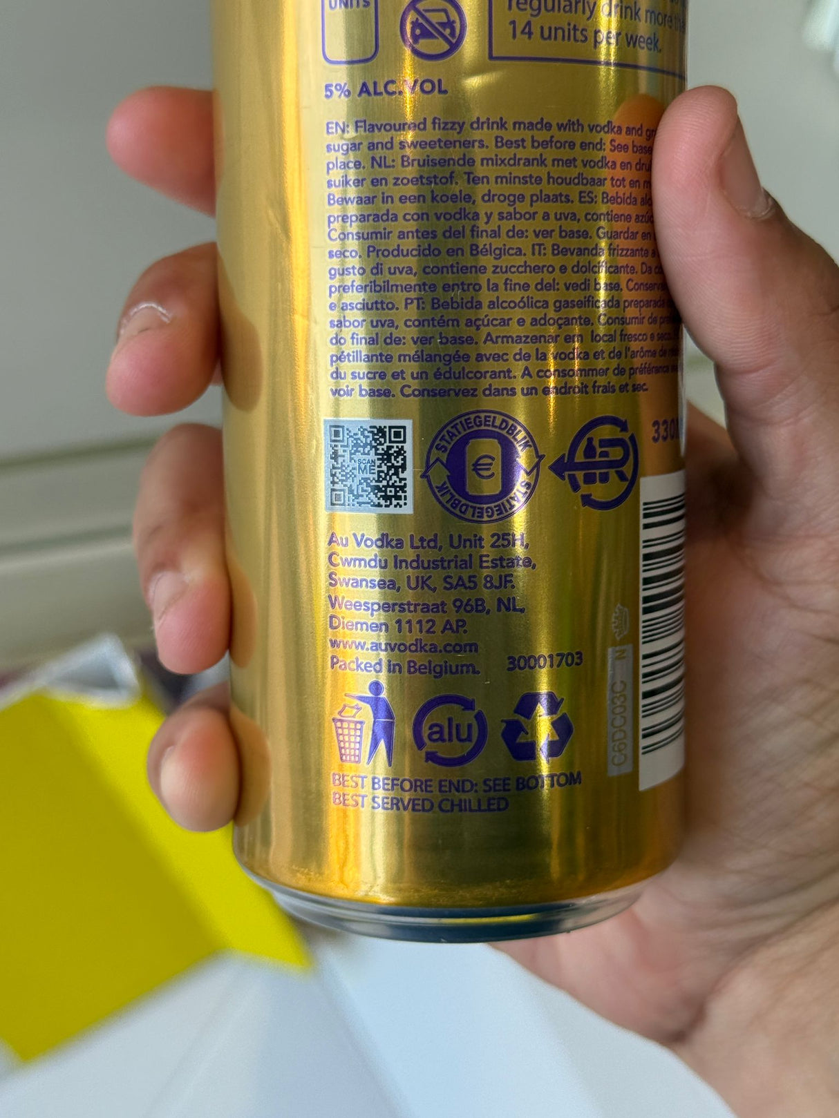 Au Vodka Black Grape Soda 330ml Can