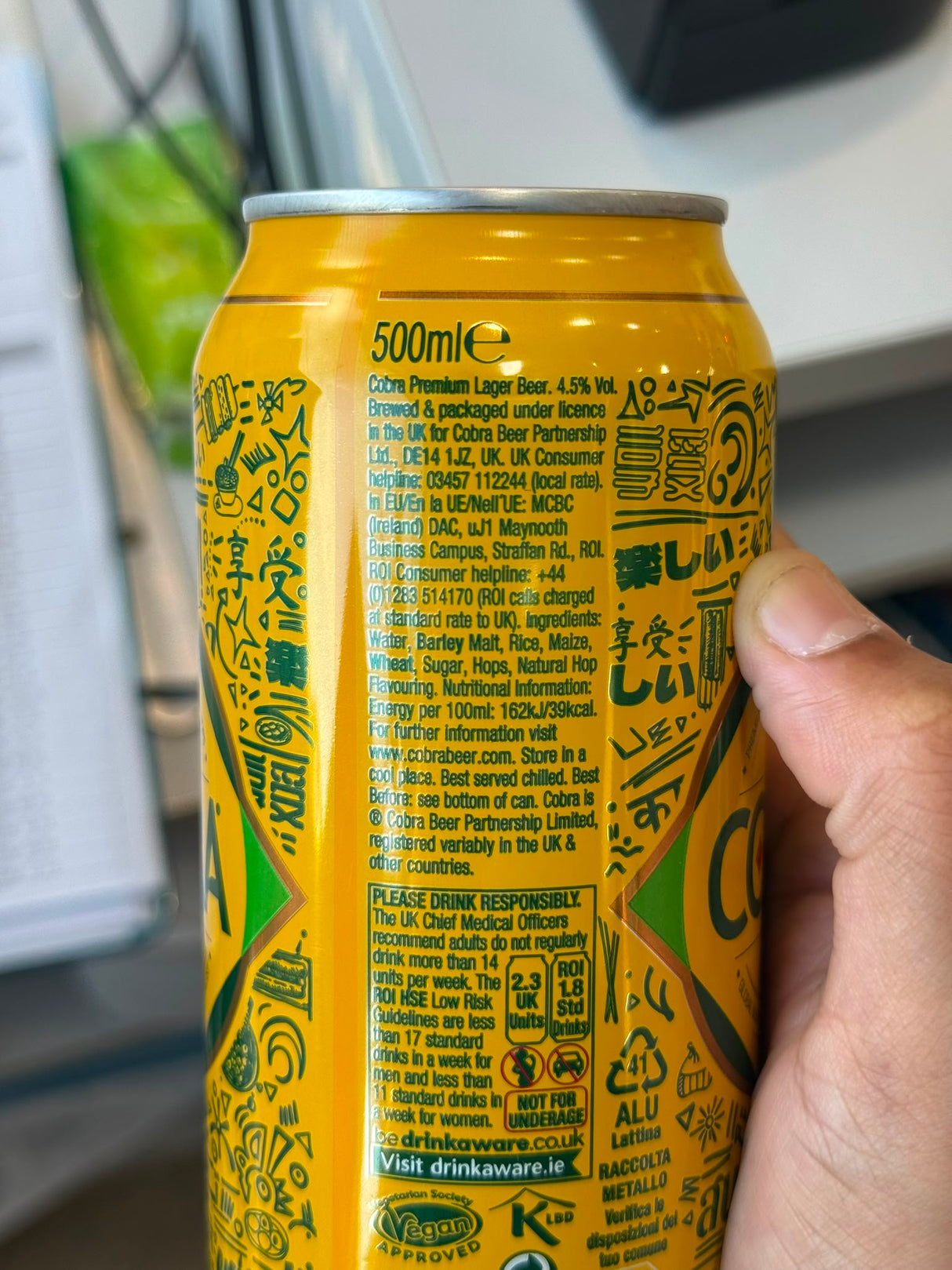 Cobra Premium Lager Beer 500ml Can