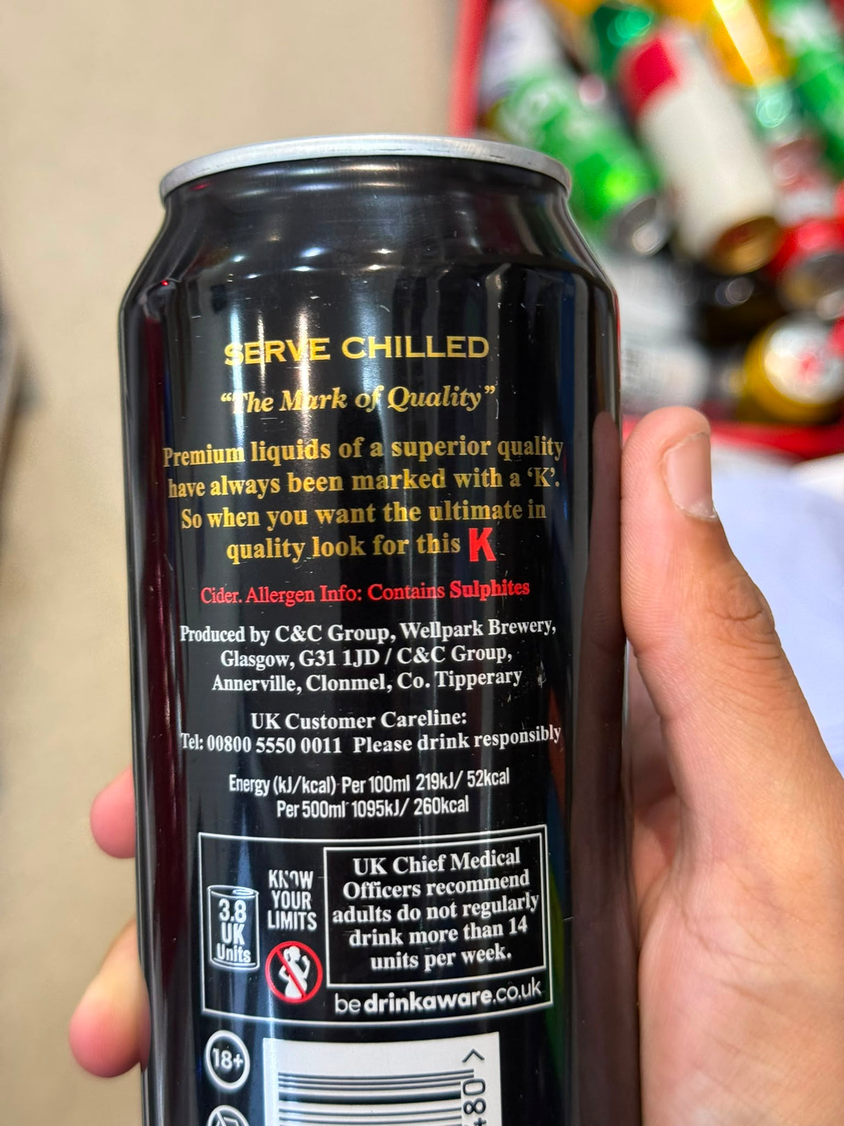 K Cider 500ml Can 7.5% ABV