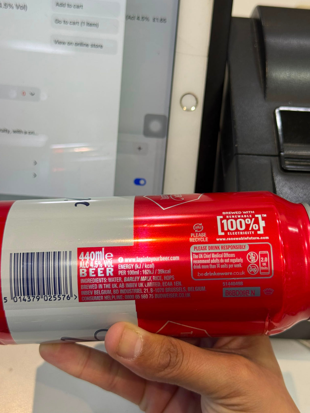 Budweiser Lager Beer Can 440ml
