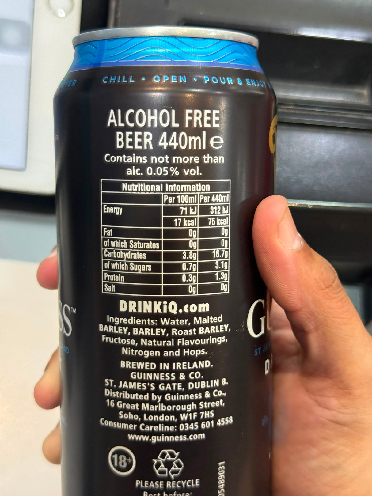 Guinness Draught 0.0 Alcohol Free Stout 440ml