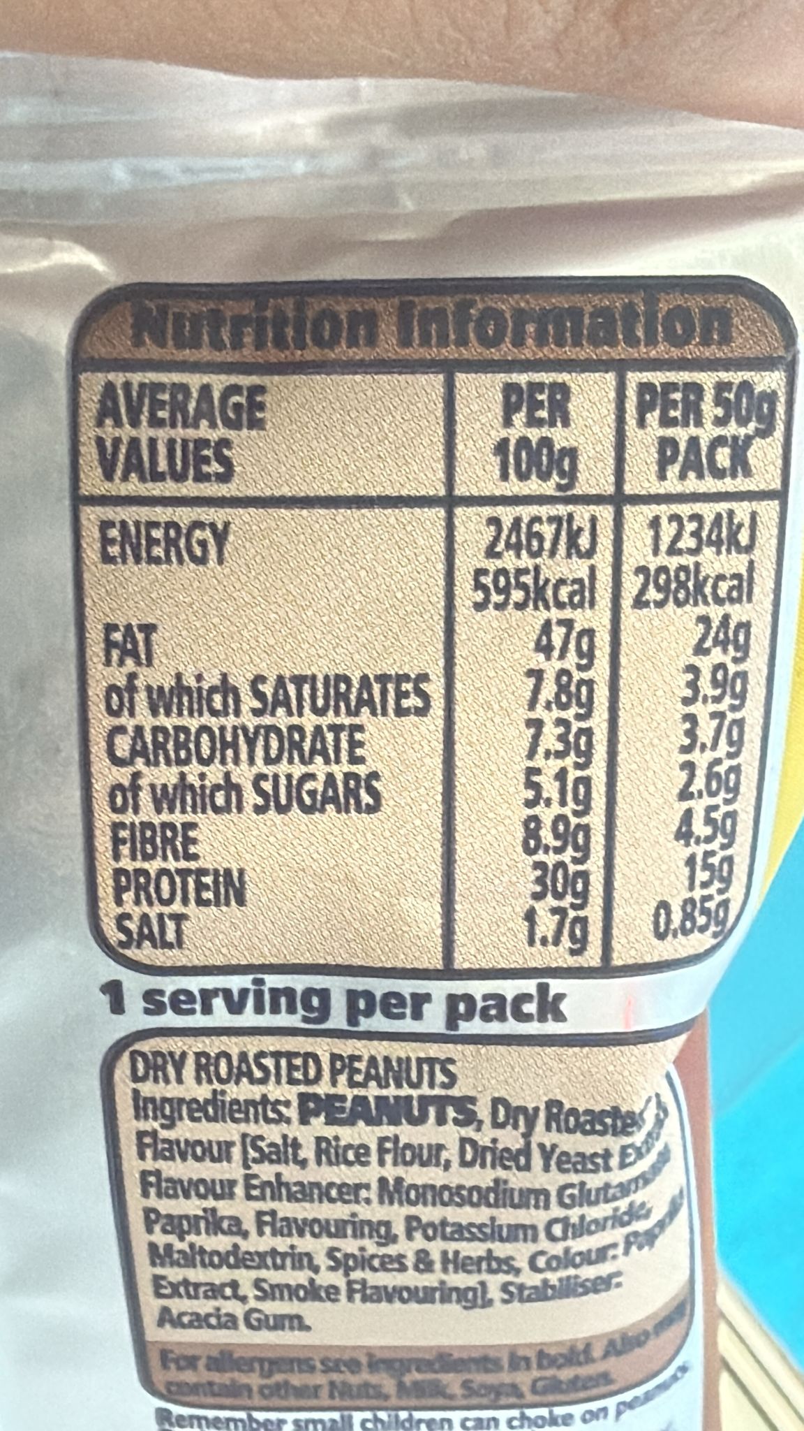 KP Dry Roasted Peanuts 50g