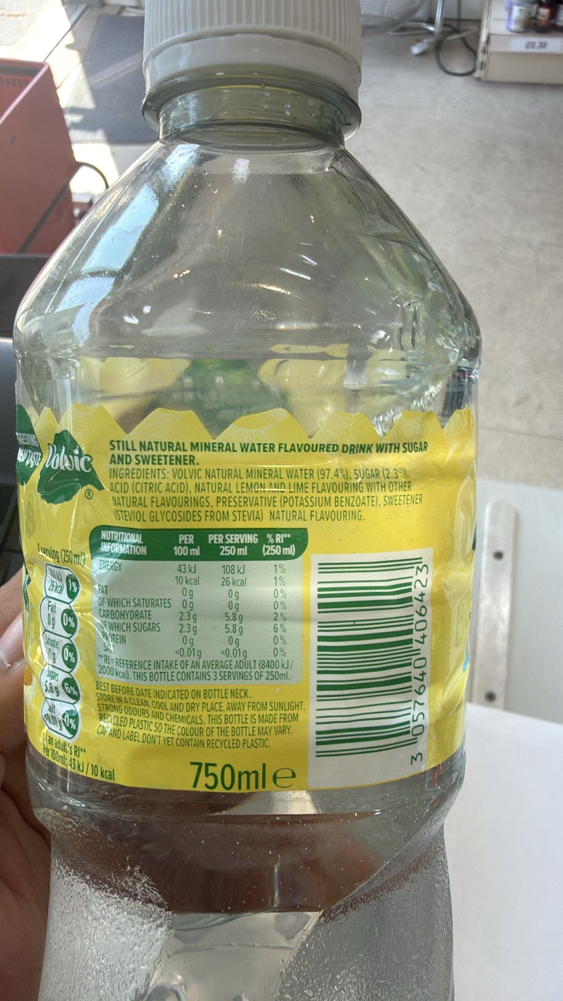 Volvic Touch of Fruit Lemon & Lime Still Water 750ml