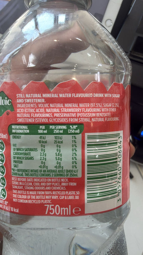 Volvic Touch of Strawberry Still Mineral Water 750ml