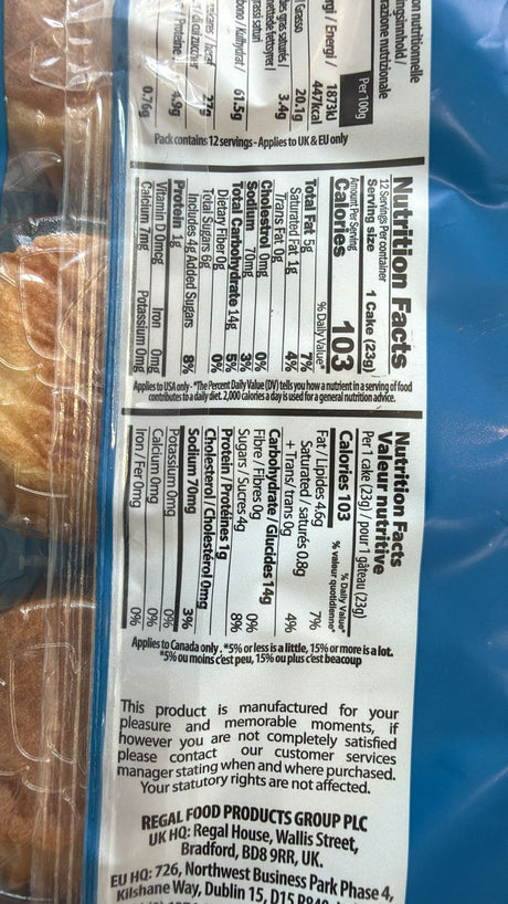 Regal Plain Fairy Cakes 12 Pack