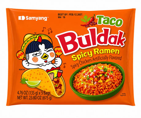 Samyang Buldak Taco Spicy Ramen 135g | Asian Grocery UK