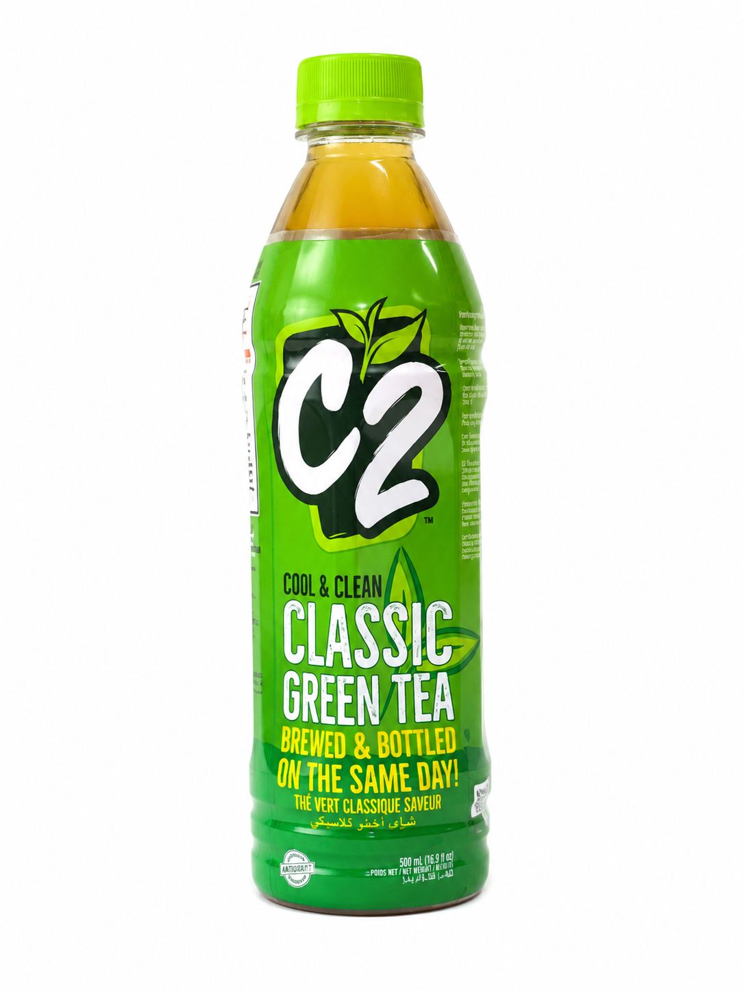 C2 Cool & Clean Classic Green Tea 455ml front bottle | Asian Grocery UK
