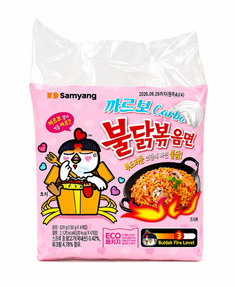 Samyang Carbo Buldak Bokkeummyeon 4 Pack (520g) | Asian Grocery UK