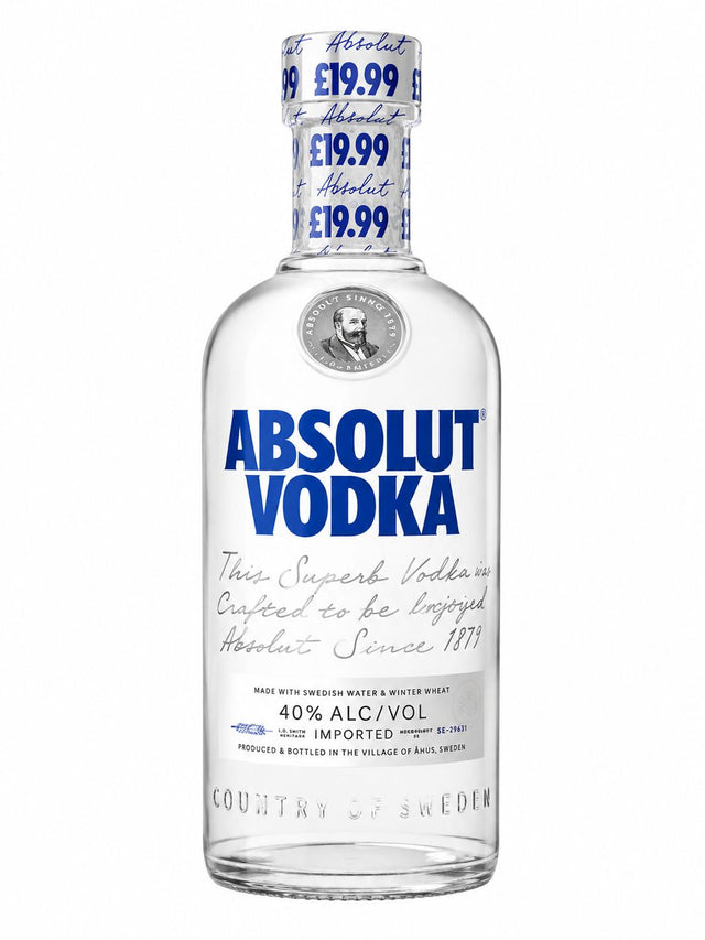 Absolut Vodka Original 700ml nutrition and ABV label | Asian Grocery UK