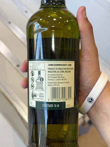 Jameson Irish Whiskey Triple Distilled 70cl front label | Asian Grocery UK