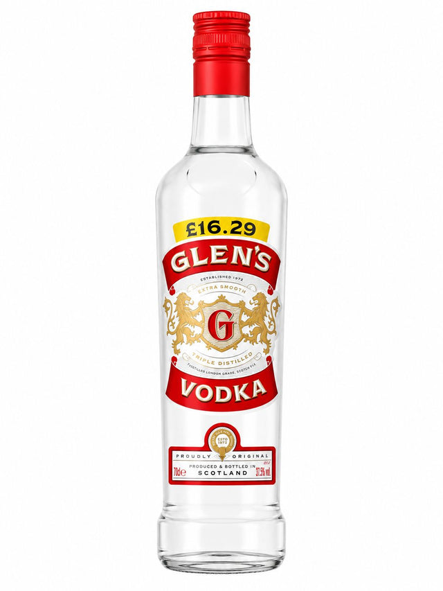 Glen's Vodka Extra Smooth Triple Distilled 70cl front label Scottish spirit | Asian Grocery UK