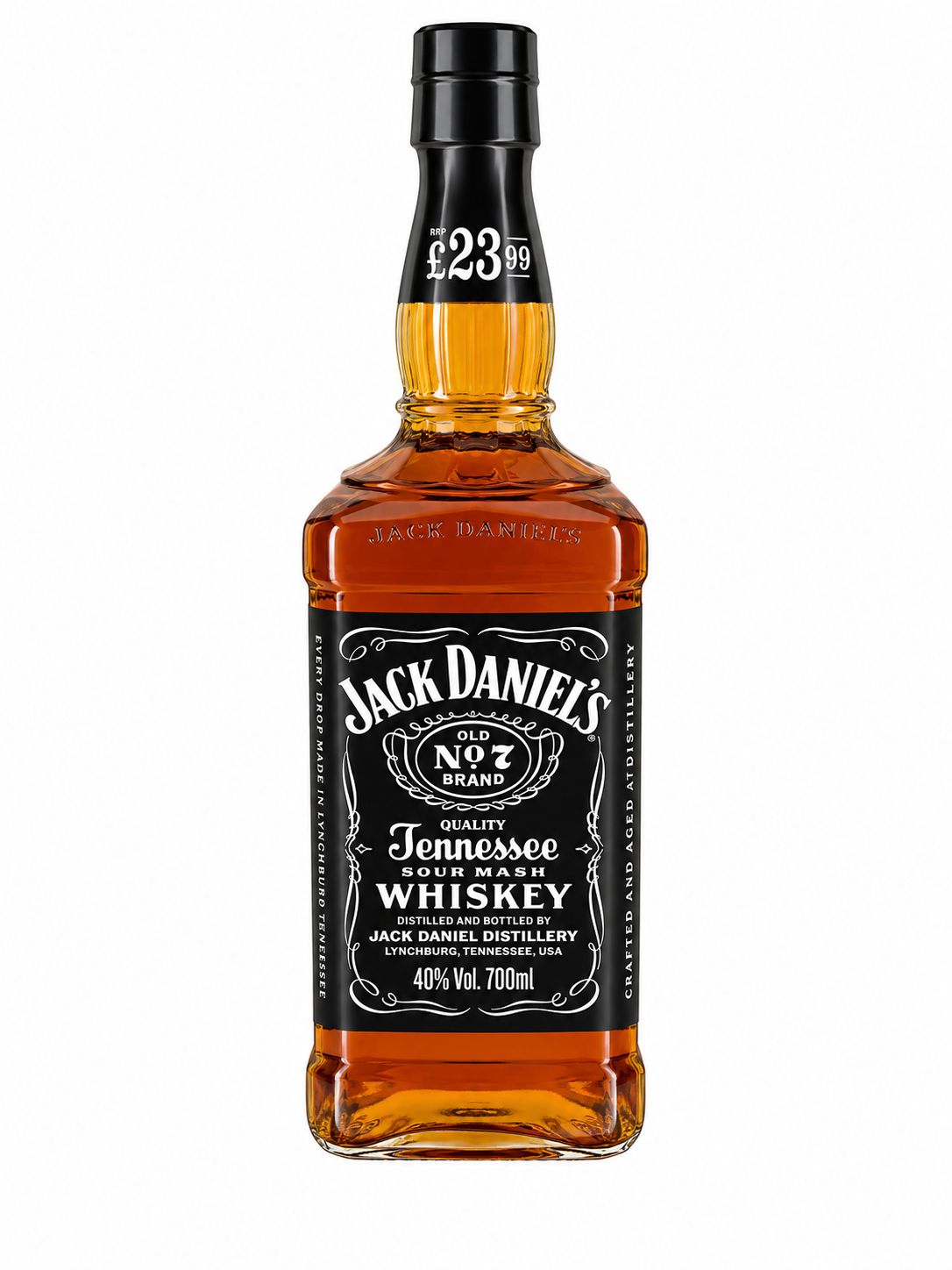 Jack Daniel's Old No.7 Tennessee Whiskey 700ml front label 40% ABV | Asian Grocery UK