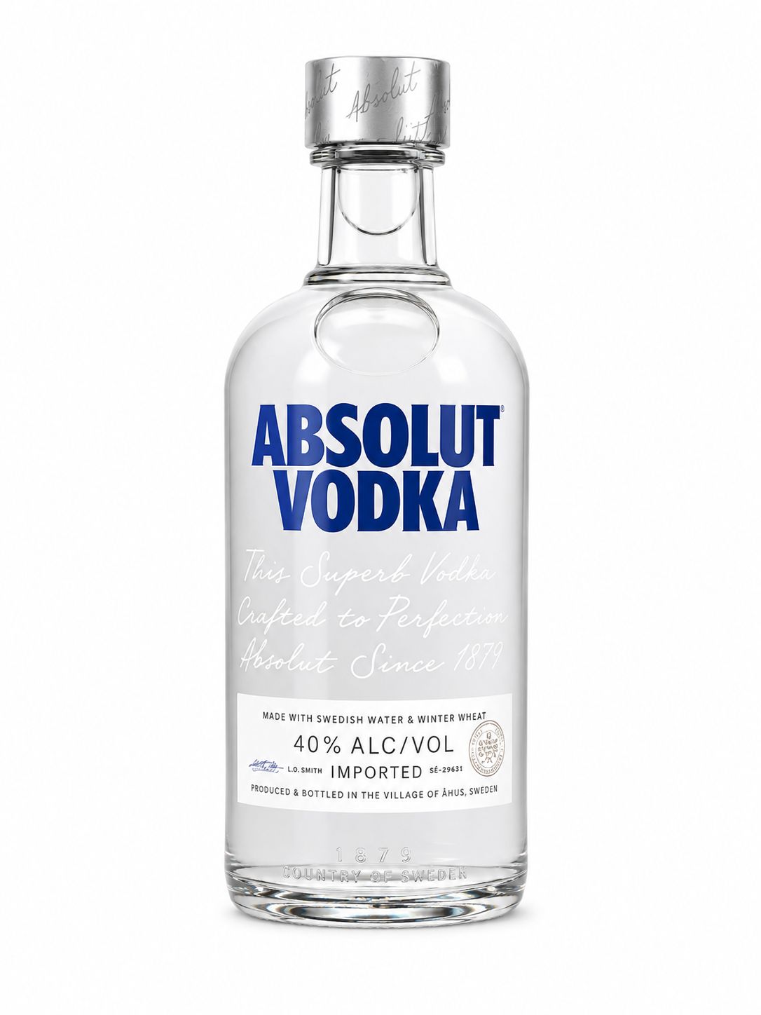 Absolut Vodka 200ml miniature bottle base showing 40% ABV | Asian Grocery UK