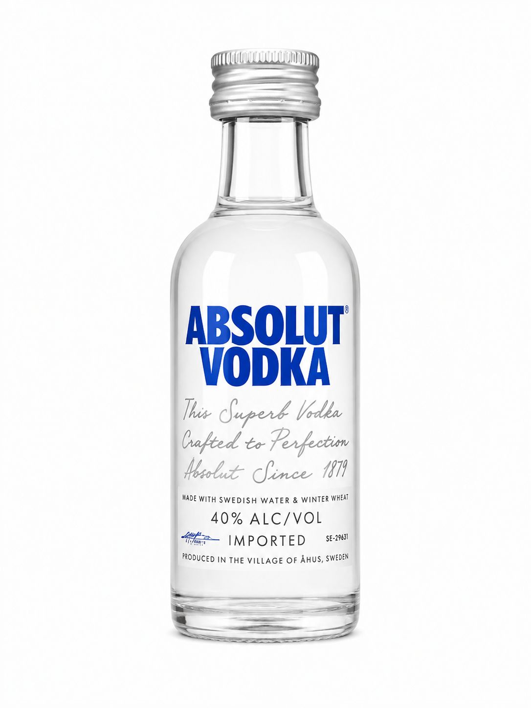Absolut Vodka 50ml Miniature bottle front label | Asian Grocery UK