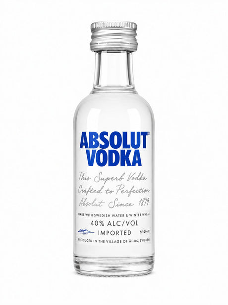 Absolut Vodka 50ml Miniature bottle front label | Asian Grocery UK