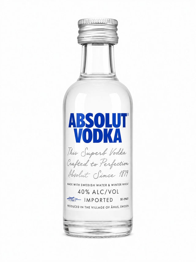 Absolut Vodka 50ml Miniature bottle front label | Asian Grocery UK