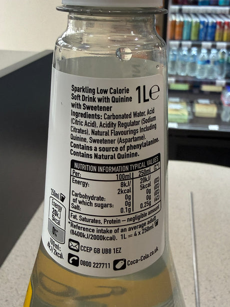 Schweppes Slimline Tonic Water 1L bottle front | Asian Grocery UK
