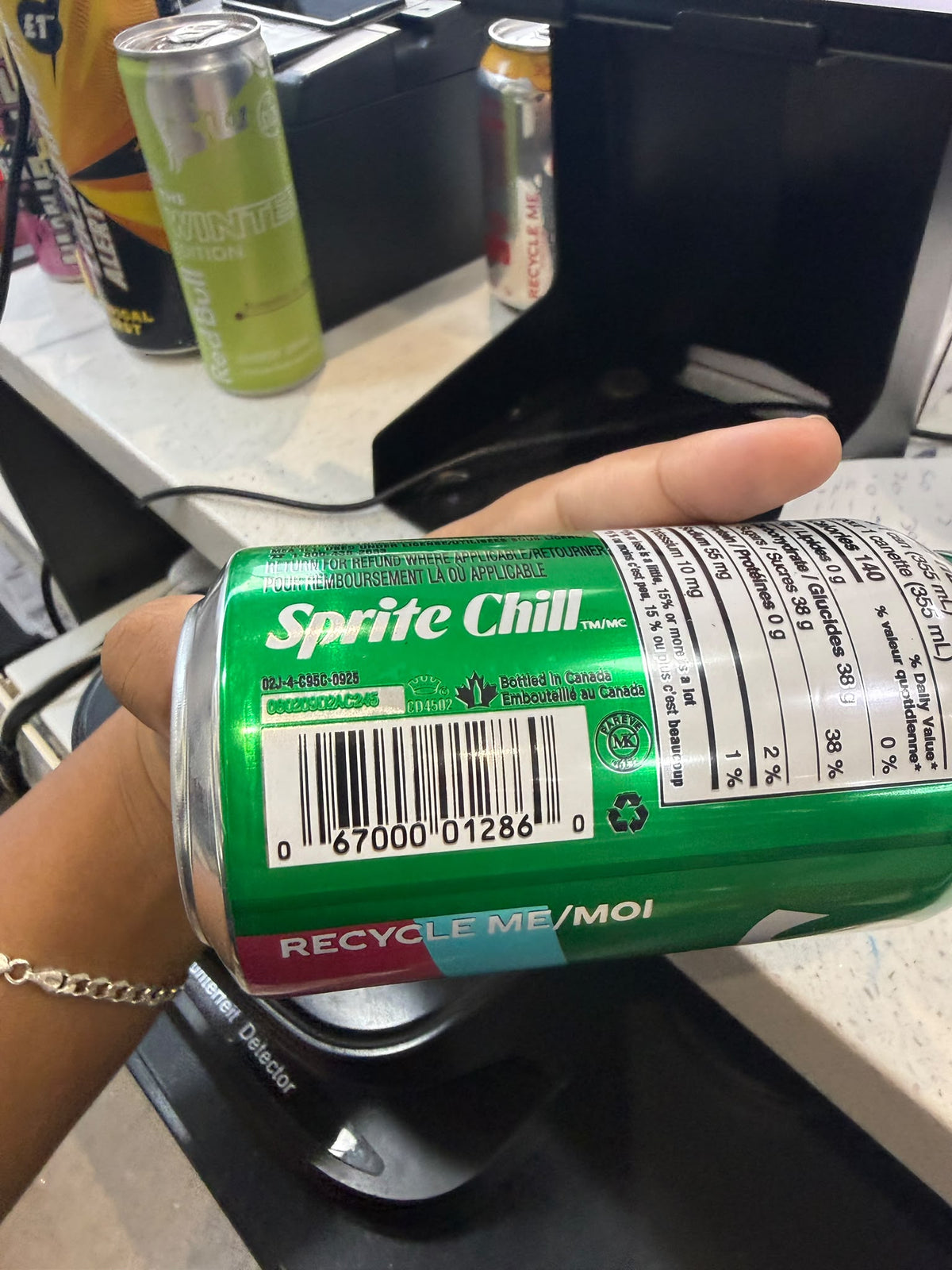 Sprite Chill Cherry Lime can barcode and side label | Asian Grocery UK