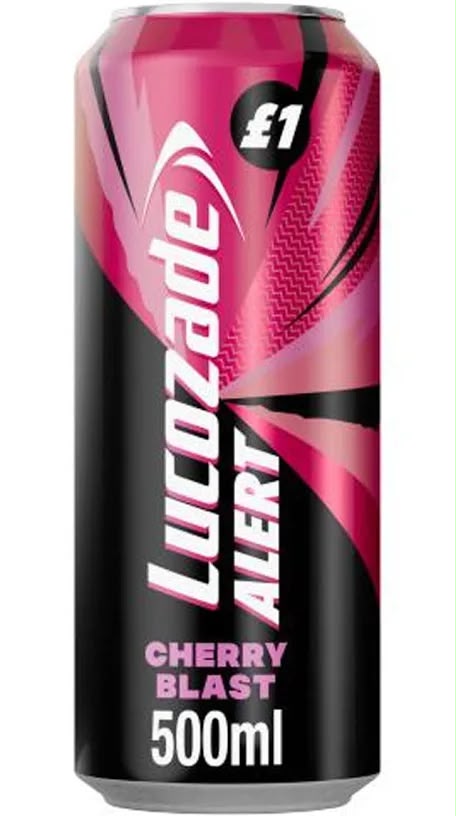 Lucozade Alert Cherry Blast 500ml can front | Asian Grocery UK