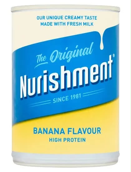 Nurishment Original Banana Flavour Milk Drink front of 400g tin | Asian Grocery UK