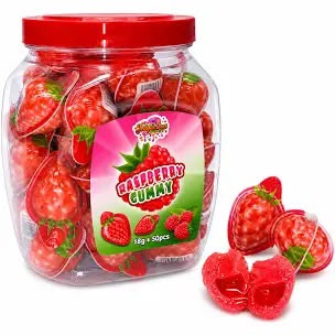 Jellylicious Strawberry Gummy 900g jar and strawberry shaped pieces | Asian Grocery UK