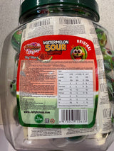 Jellylicious Watermelon Sour Gummy back label with ingredients and nutrition details | Asian Grocery UK