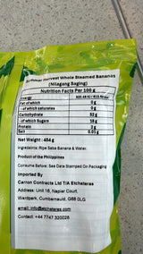 Summer Harvest Whole Steamed Bananas nutrition and Philippine origin label | Asian Grocery UK