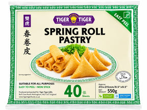 Tiger Tiger Spring Roll Pastry 550g front pack with 40 sheets | Asian Grocery UK
