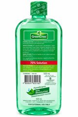 Green Cross Isopropyl Alcohol 70% 500ml back label and precautions | Asian Grocery UK
