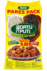 Datu Puti Pares Pack Vinegar & Soy Sauce 2 x 1L front packaging | Asian Grocery UK