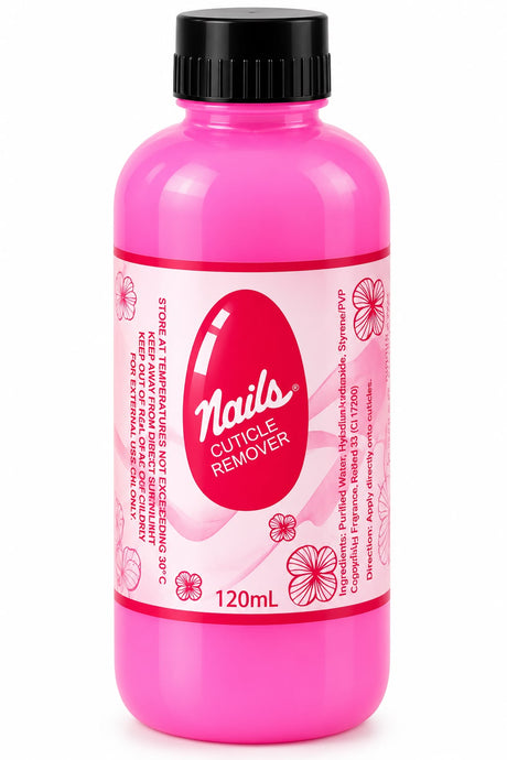 Nails Cuticle Remover 120ml pink bottle with black cap | Asian Grocery UK