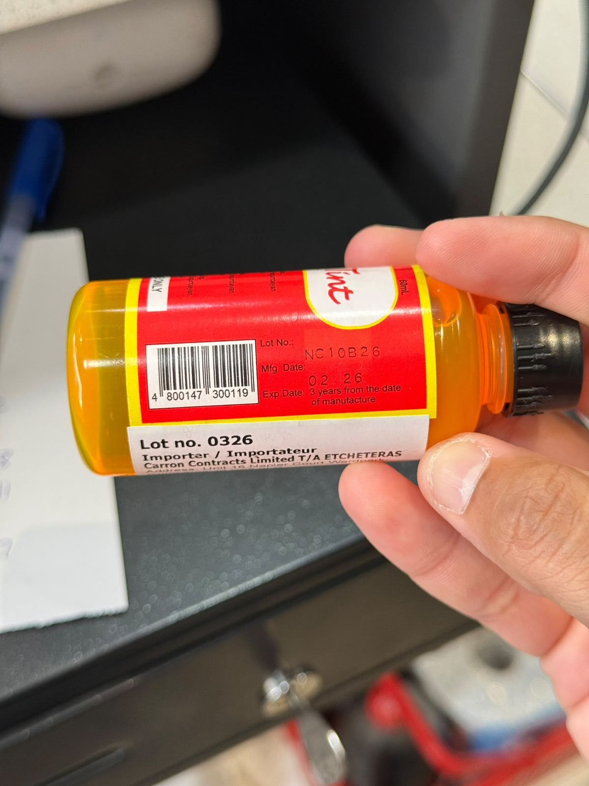 CL Cuticle Tint barcode and manufacturing date | Asian Grocery UK