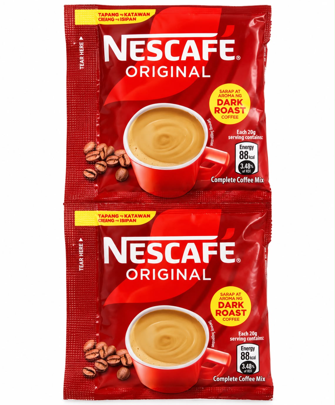 Nescafé Original Complete Coffee Mix 20g sachets front packaging | Asian Grocery UK