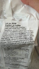 Kopiko L.A. Coffee ingredients and milk allergen information | Asian Grocery UK