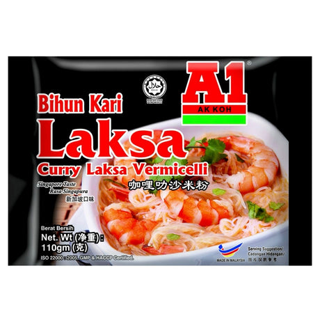 A1 AK KOH Curry Laksa Vermicelli Instant Noodle (Bihun) 110g - Asian Online Superstore UK