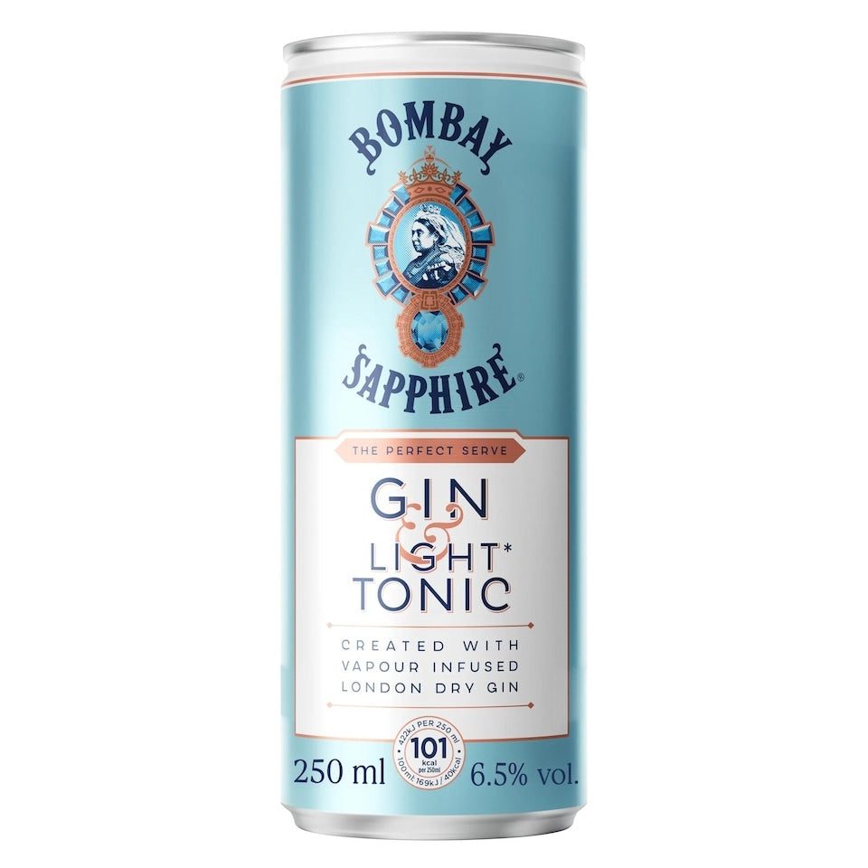 Bombay Sapphire Gin & Light Tonic 250ml Can