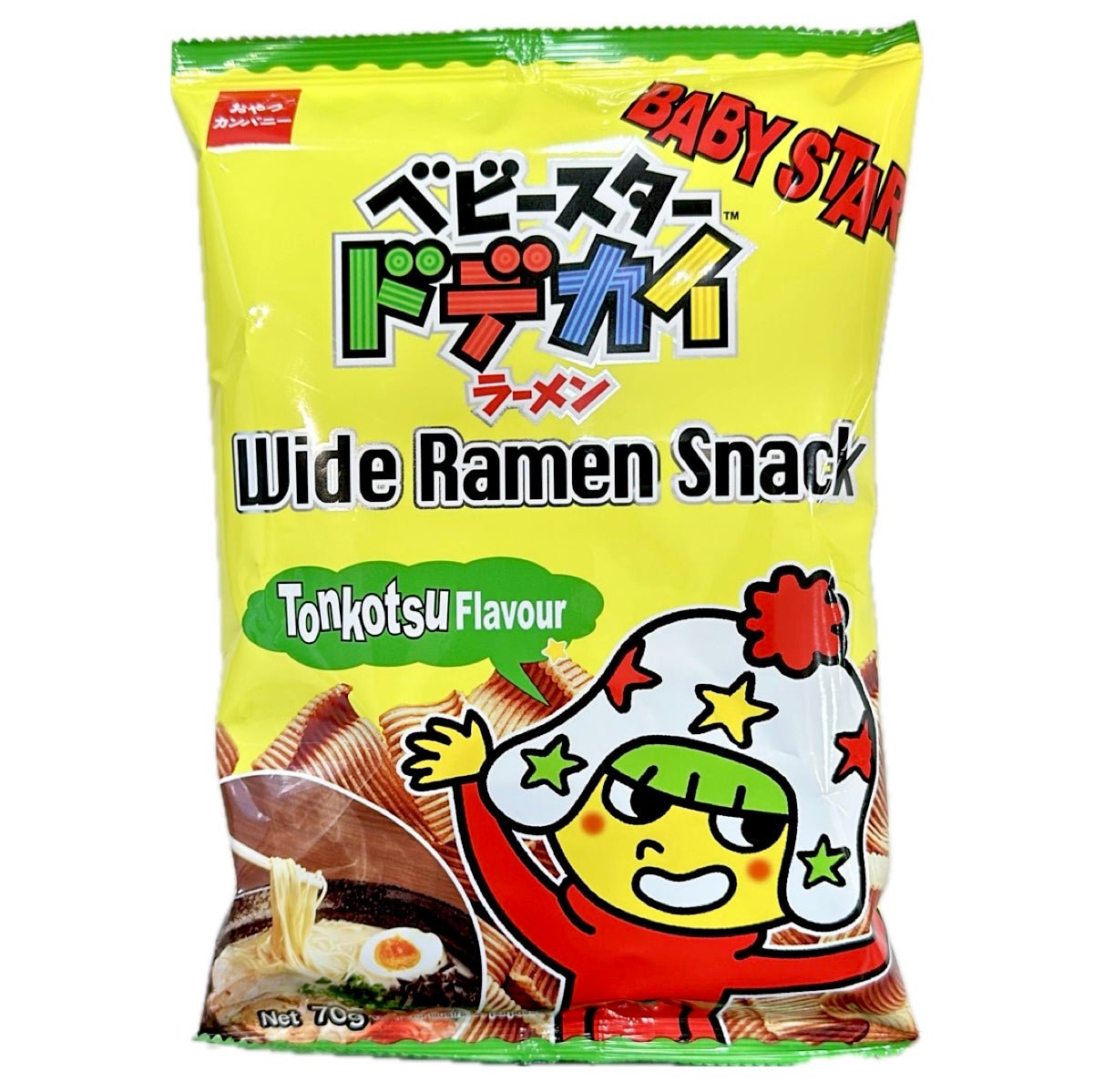 Baby Star Ramen Snack Tonkotsu Flavour (Wide) 70g - Asian Online Superstore UK
