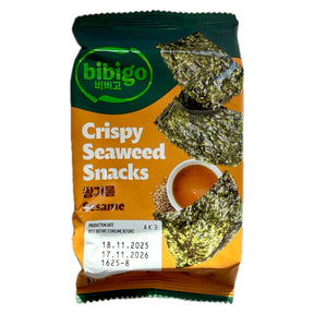 Bibigo Crispy Seaweed Snacks Sesame Flavour (Original) 5g | Asian Grocery UK