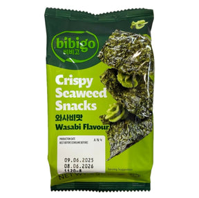 Bibigo Crispy Seaweed Snacks Wasabi Flavour 5g | Asian Grocery UK