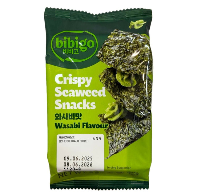 Bibigo Crispy Seaweed Snacks Wasabi Flavour 5g - Asian Online Superstore UK
