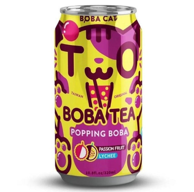 Boba Cat Passion Fruit & Lychee Bubble Tea 315ml - Asian Online Superstore UK