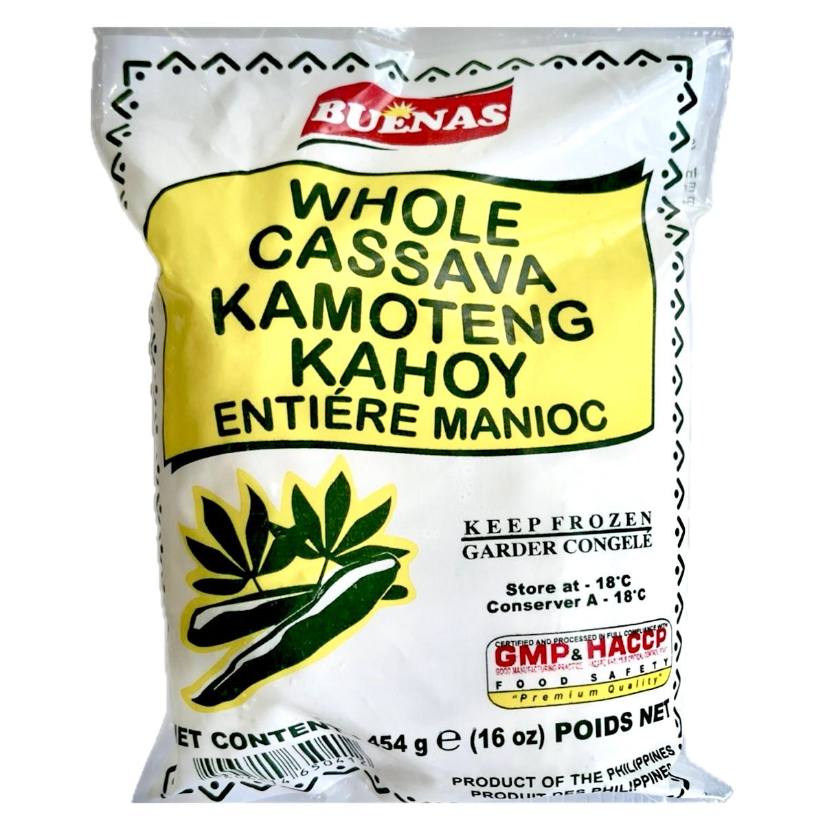 Buenas Frozen Whole Cassava (Kamoteng Kahoy) 454g - Asian Online Superstore UK