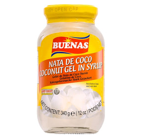 Buenas White Nata De Coco (Coconut Gel in Syrup) 340g | Asian Grocery UK