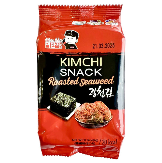 Captain Lee Seasoned Roasted Seaweed Kimchi Flavour 4g - Asian Online Superstore UK